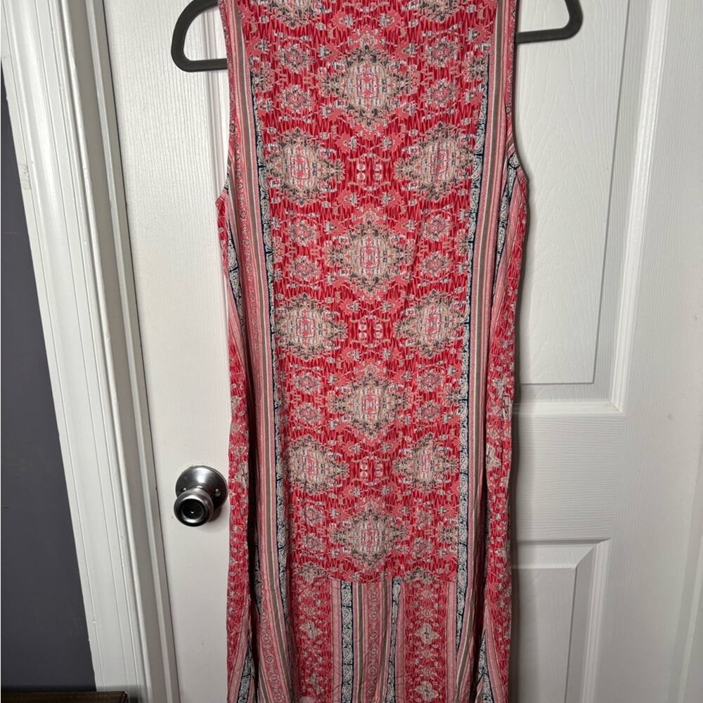 J. Jill Red Pink Paisley Sleeveless Shift Rayon Small - Picture 5 of 6